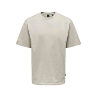 ONLY & SONS t-shirt i beige til herre – Relaxed fit