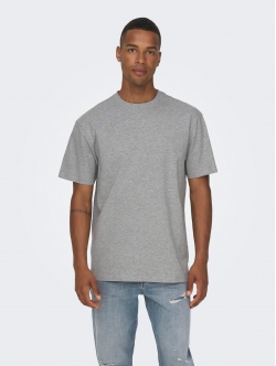 ONLY & SONS t-shirt i grå til herre – Relaxed fit