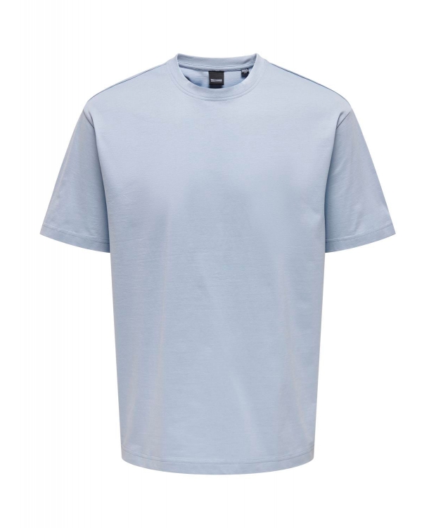 ONLY & SONS t-shirt i lyseblå til herre – Relaxed fit billede 2