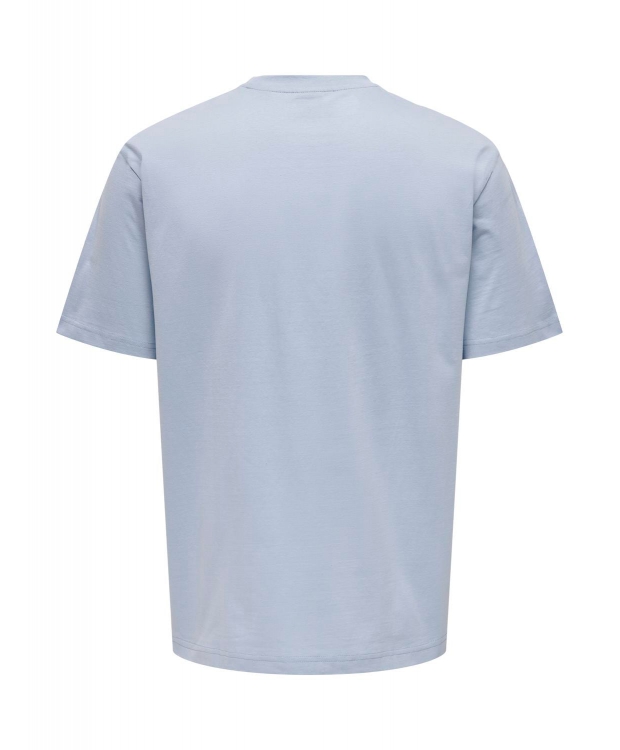 ONLY & SONS t-shirt i lyseblå til herre – Relaxed fit billede 3