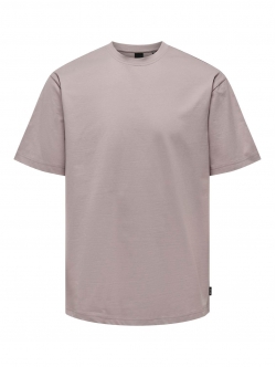 ONLY & SONS t-shirt i laksefarvet til herre – Relaxed fit