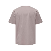 ONLY & SONS t-shirt i laksefarvet til herre – Relaxed fit