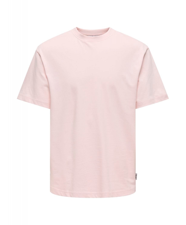 ONLY & SONS t-shirt i lyserød til herre – Relaxed fit billede 2