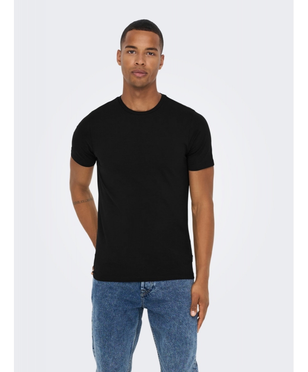 ONLY & SONS 2pak t-shirt i sort til herre – Slim fit billede 3