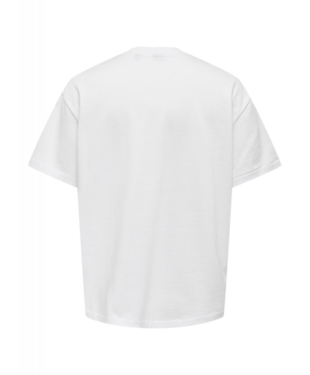 ONLY & SONS Hvid Oversized T-shirt til Herre – Blød Bomuldsblanding & Moderne Box Fit billede 2