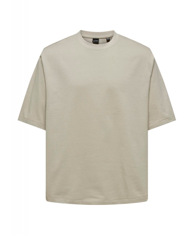 ONLY & SONS Oversized T-shirt i Beige til Herre – 100% Bomuld billede 1