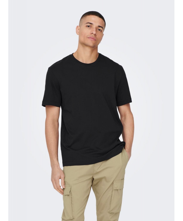 ONLY & SONS t-shirt i sort til herre – Regular fit billede 3