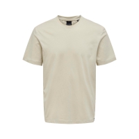 ONLY & SONS t-shirt i beige til herre – Regular fit