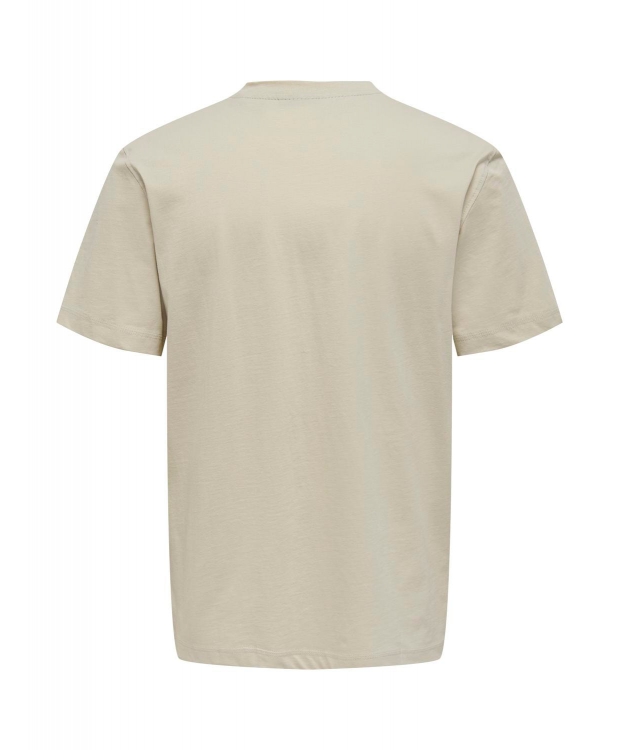ONLY & SONS t-shirt i beige til herre – Regular fit billede 3