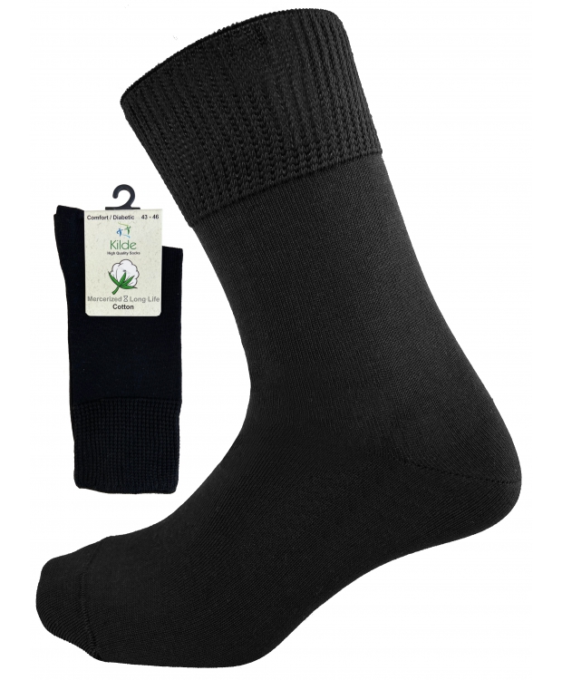Kilde Comfort diabetes bomuldsstrømper sort unisex billede 8
