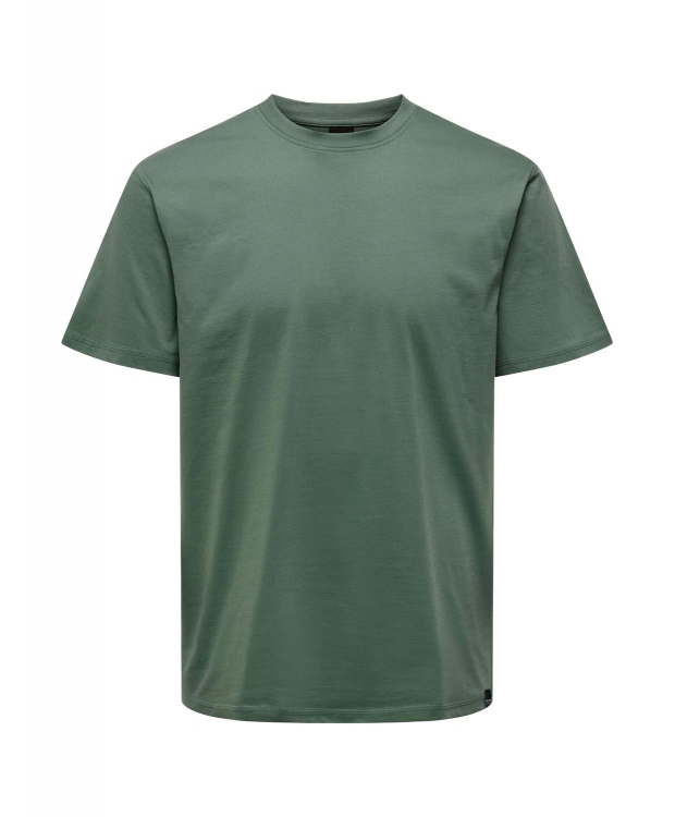 ONLY & SONS t-shirt i grøn til herre – Regular fit – Outlet billede 2