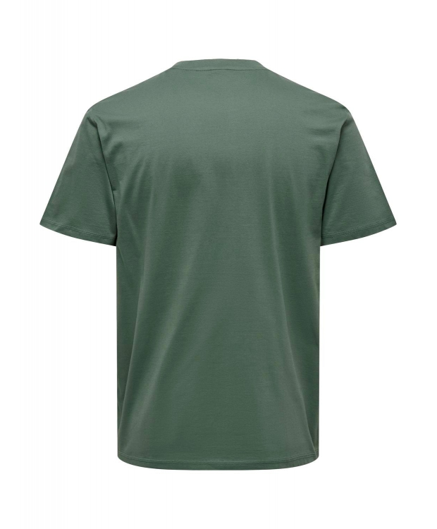 ONLY & SONS t-shirt i grøn til herre – Regular fit – Outlet billede 3