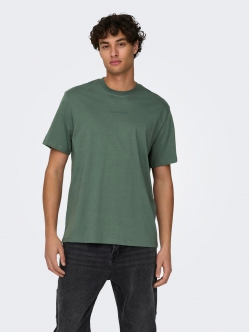 ONLY & SONS t-shirt i grøn til herre – Regular fit – Outlet