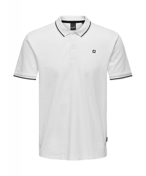 ONLY & SONS polo t-shirt i hvid til herre – Regular fit billede 2