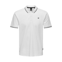 ONLY & SONS polo t-shirt i hvid til herre – Regular fit