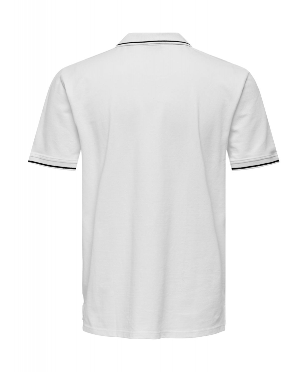 ONLY & SONS polo t-shirt i hvid til herre – Regular fit billede 3