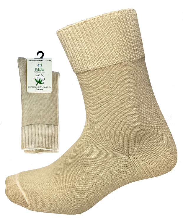 Comfort Diabetic diabetesstrømper beige unisex billede 1
