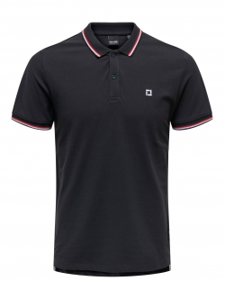 ONLY & SONS polo t-shirt i navy til herre – Regular fit – Outlet