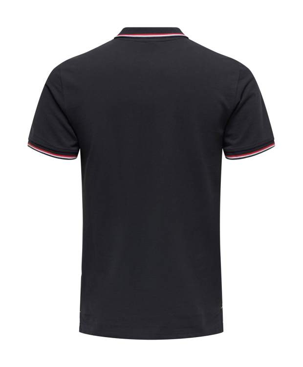 ONLY & SONS polo t-shirt i navy til herre – Regular fit – Outlet billede 2