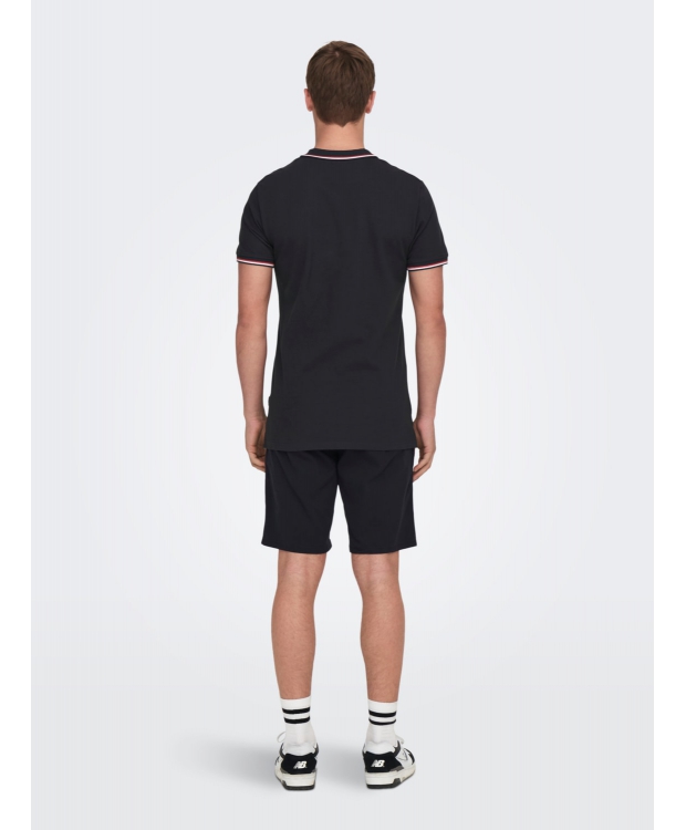 ONLY & SONS polo t-shirt i navy til herre – Regular fit – Outlet billede 4