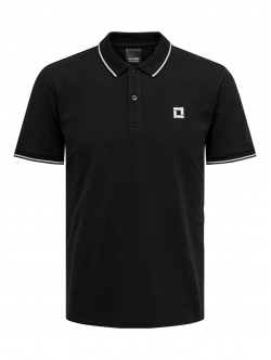 ONLY & SONS polo t-shirt i sort til herre – Regular fit