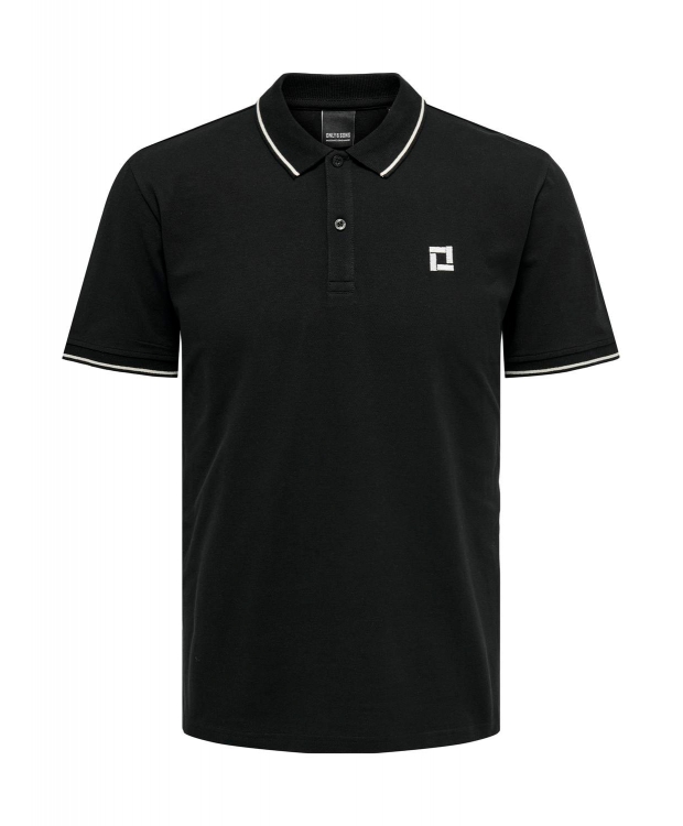 ONLY & SONS polo t-shirt i sort til herre – Regular fit billede 1