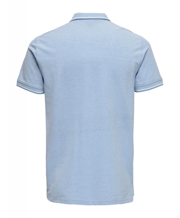ONLY & SONS polo t-shirt i lyseblå til herre – Regular fit billede 2