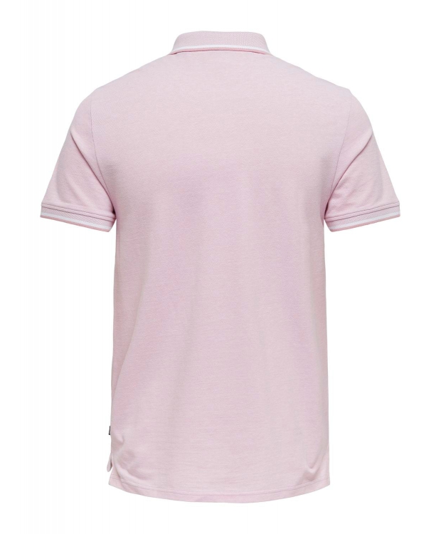 ONLY & SONS polo t-shirt i lyserød til herre – Regular fit billede 2