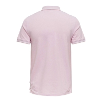 ONLY & SONS polo t-shirt i lyserød til herre – Regular fit