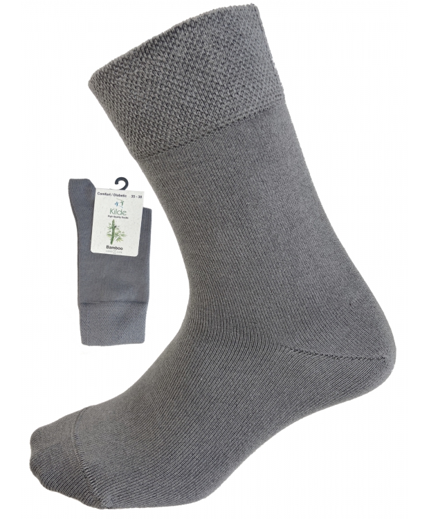 Kilde Comfort diabetes bambusstrømper mørkegrå unisex billede 1