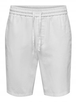 ONLY & SONS shorts i bomuld-hør blanding i hvid til herre – Outlet