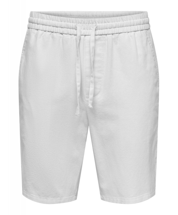 ONLY & SONS shorts i bomuld-hør blanding i hvid til herre – Outlet billede 1
