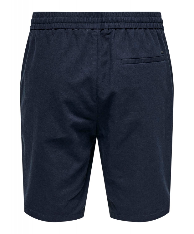 ONLY & SONS shorts i bomuld-hør blanding i navy til herre billede 3