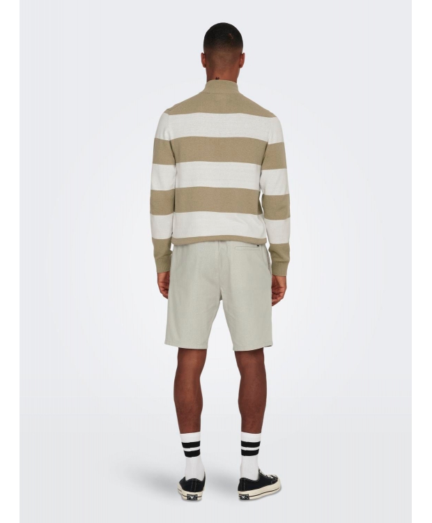 ONLY & SONS shorts i bomuld-hør blanding i beige til herre billede 4