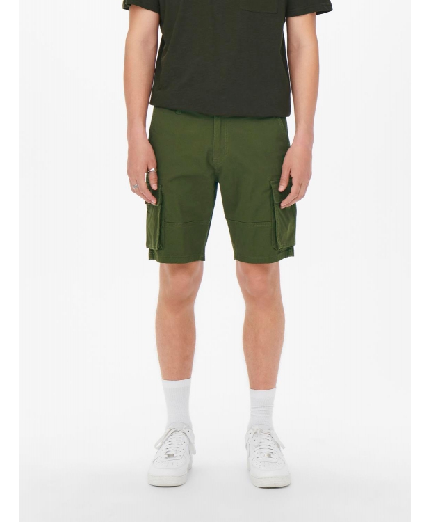 ONLY & SONS Cargo shorts i grøn til herre billede 3