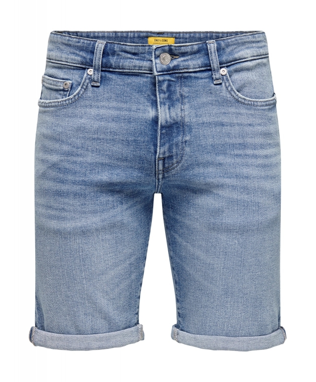 ONLY & SONS shorts i lys denim til herre billede 1