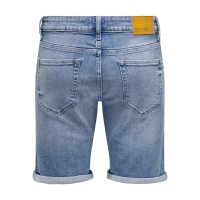ONLY & SONS shorts i lys denim til herre