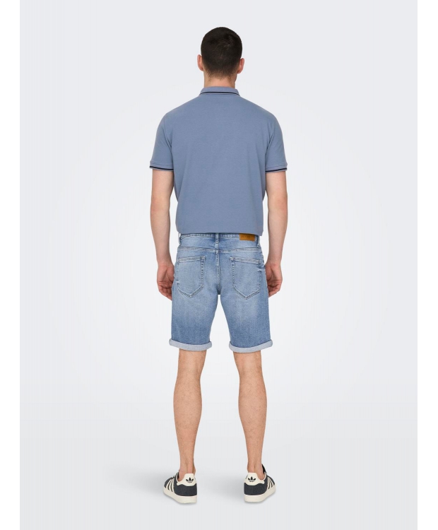 ONLY & SONS shorts i lys denim til herre billede 4