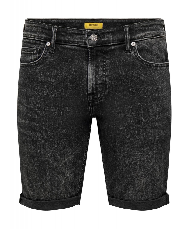ONLY & SONS shorts i mørk denim til herre billede 1