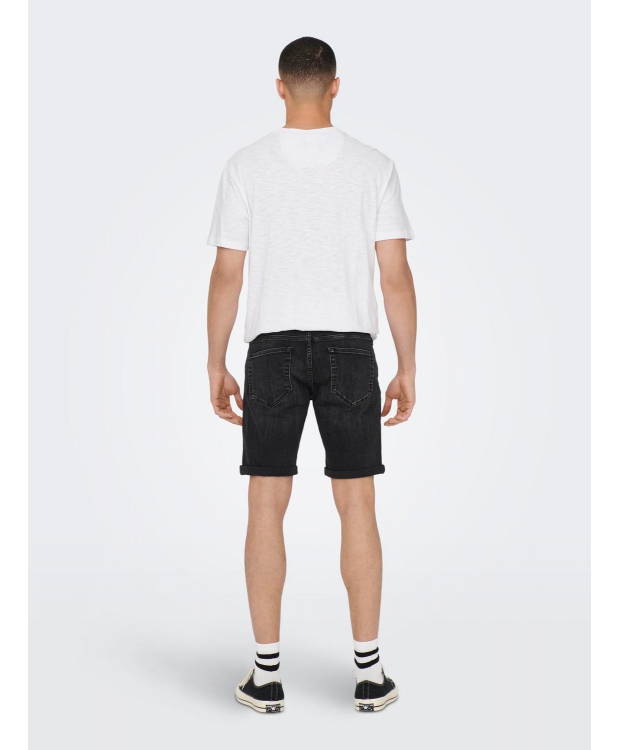 ONLY & SONS shorts i mørk denim til herre billede 4