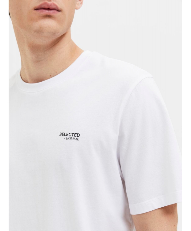 Selected Homme t-shirt i hvid til herre - OUTLET billede 4