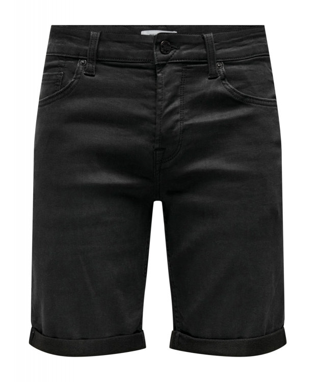 ONLY & SONS denim shorts i sort til herre billede 1