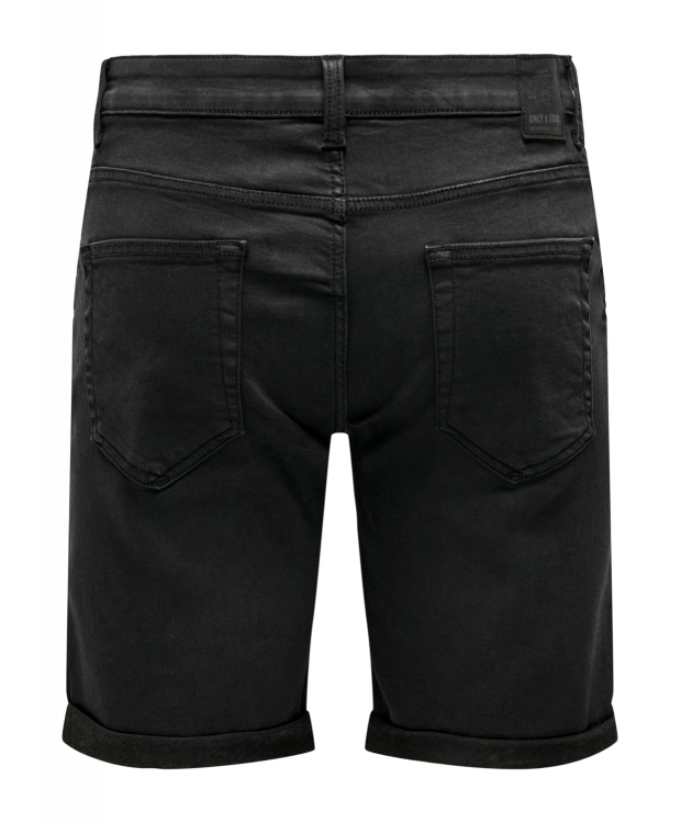 ONLY & SONS denim shorts i sort til herre billede 2