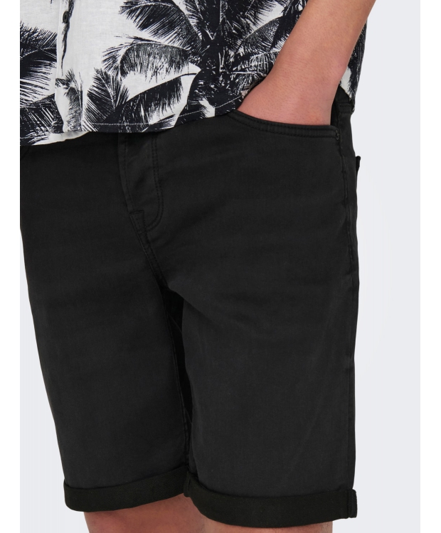 ONLY & SONS denim shorts i sort til herre billede 5