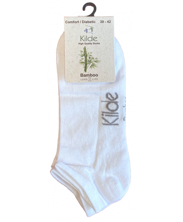 Kilde Comfort diabetes bambus-ankelstrømper hvid unisex billede 2