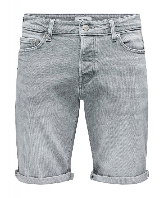 ONLY & SONS denim shorts i grå til herre billede 1