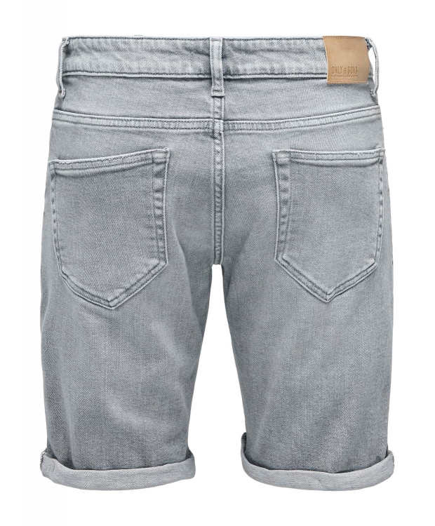 ONLY & SONS denim shorts i grå til herre billede 2