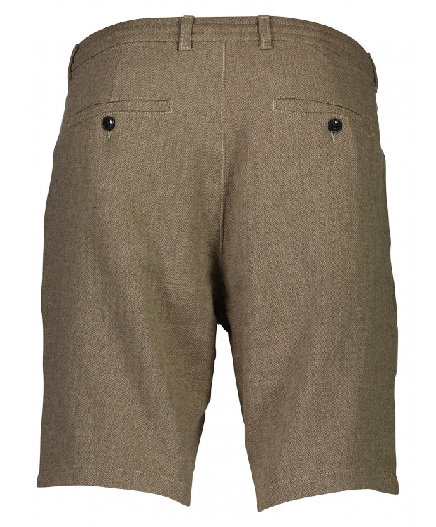 Lindbergh Linned Shorts i armygrøn til herre billede 2