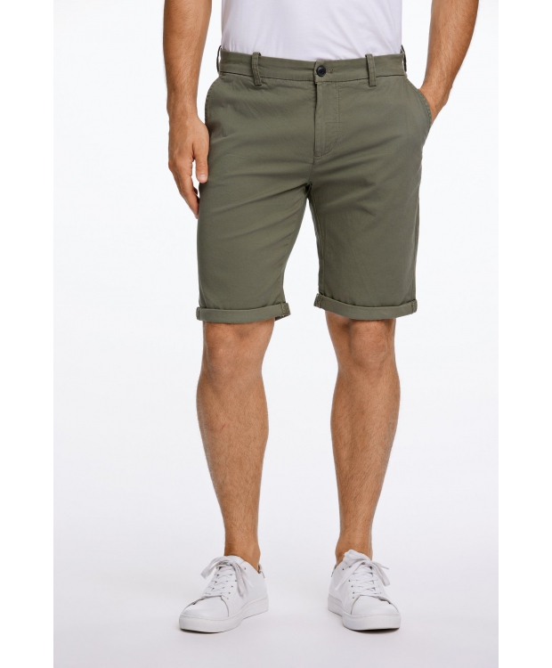 Lindbergh Superflex Chino Shorts i armygrøn til herre billede 1