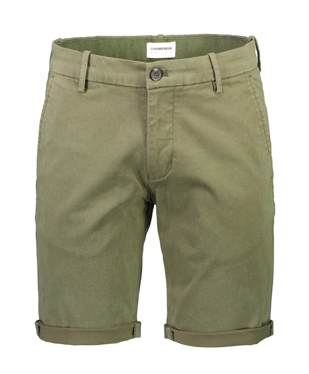 Lindbergh Superflex Chino Shorts i armygrøn til herre billede 2